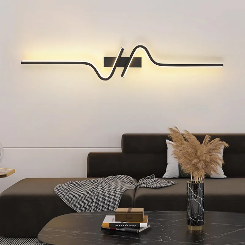 لطيفة الحديثة وحدة إضاءة LED جداريّة مصباح الحد الأدنى غرفة نوم السرير الجدار الشمعدان Led أضواء لغرفة المعيشة أريكة التلفزيون ديكور المنزل حائط الخلفية L