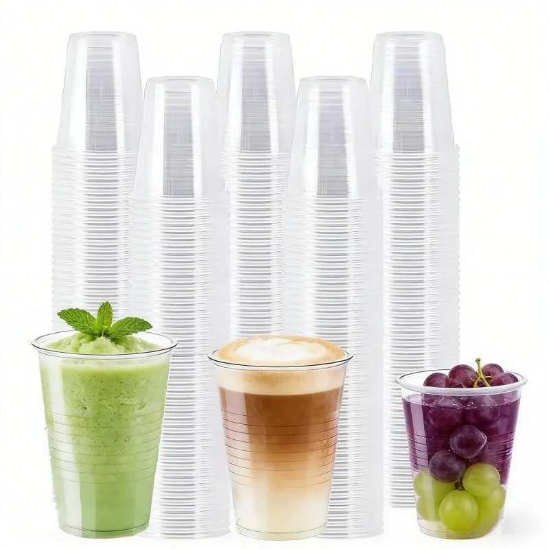 Vasos de plástico desechables, vasos minimalistas transparentes para el hogar, oficina, pícnic al aire libre, agua diaria, bebidas heladas, ligeros, 50/100 Uds.