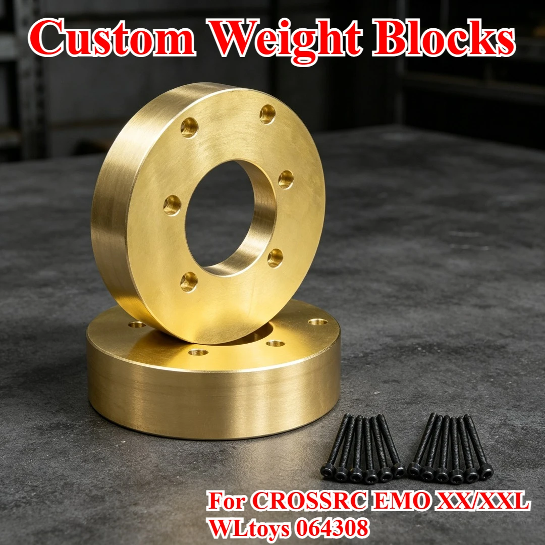 Custom Brass Counterweight Block For 1/6 CROSSRC EMO XX XXL WLtoys 064308 RC Crawler Balance Tuning Performance Upgrade Parts