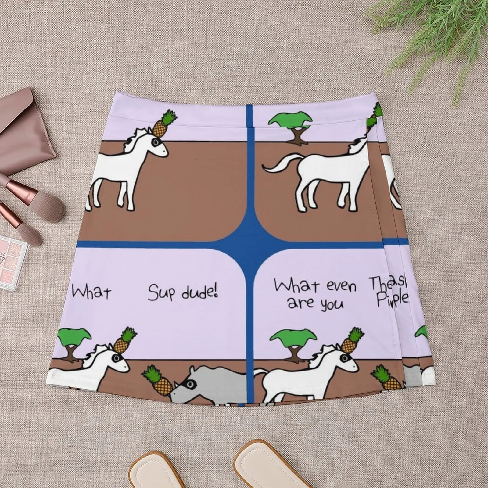 Masked Pineapple Horse (Horned Warrior Friends) Mini Skirt skirt for women skirt women clothes Mini