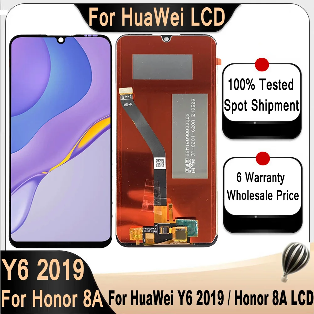 6.09'' Original For Huawei Y6 2019 LCD MRD-LX1F LX1 LX3 DIsplay Touch Screen Digitizer For Honor 8A LCD Y6 Prime 2019 LCD Parts