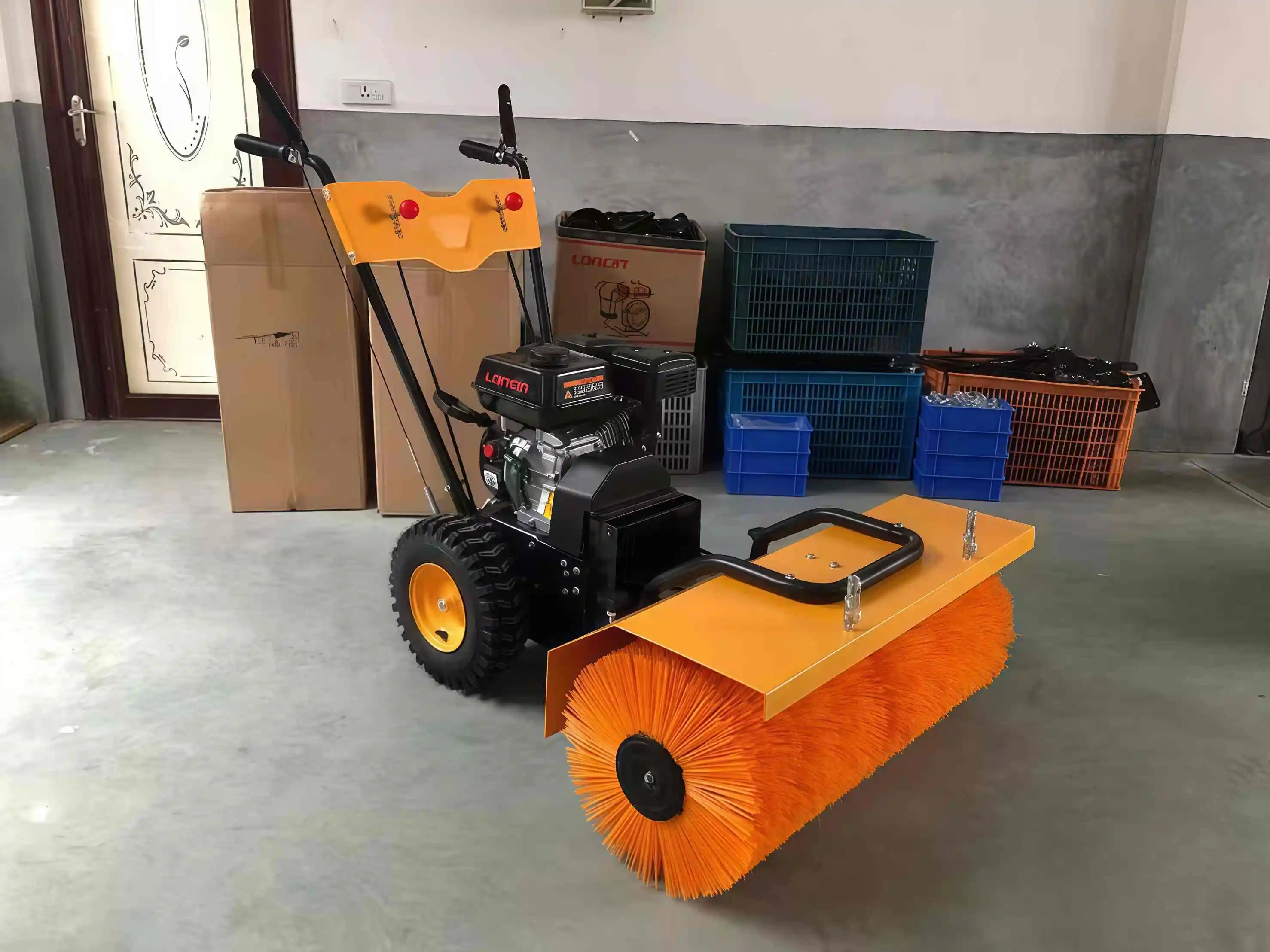 New Compact Walk-Behind Snow Sweeper All-in-One Easy Operate Motorised Snow Removal Machine For Small Road