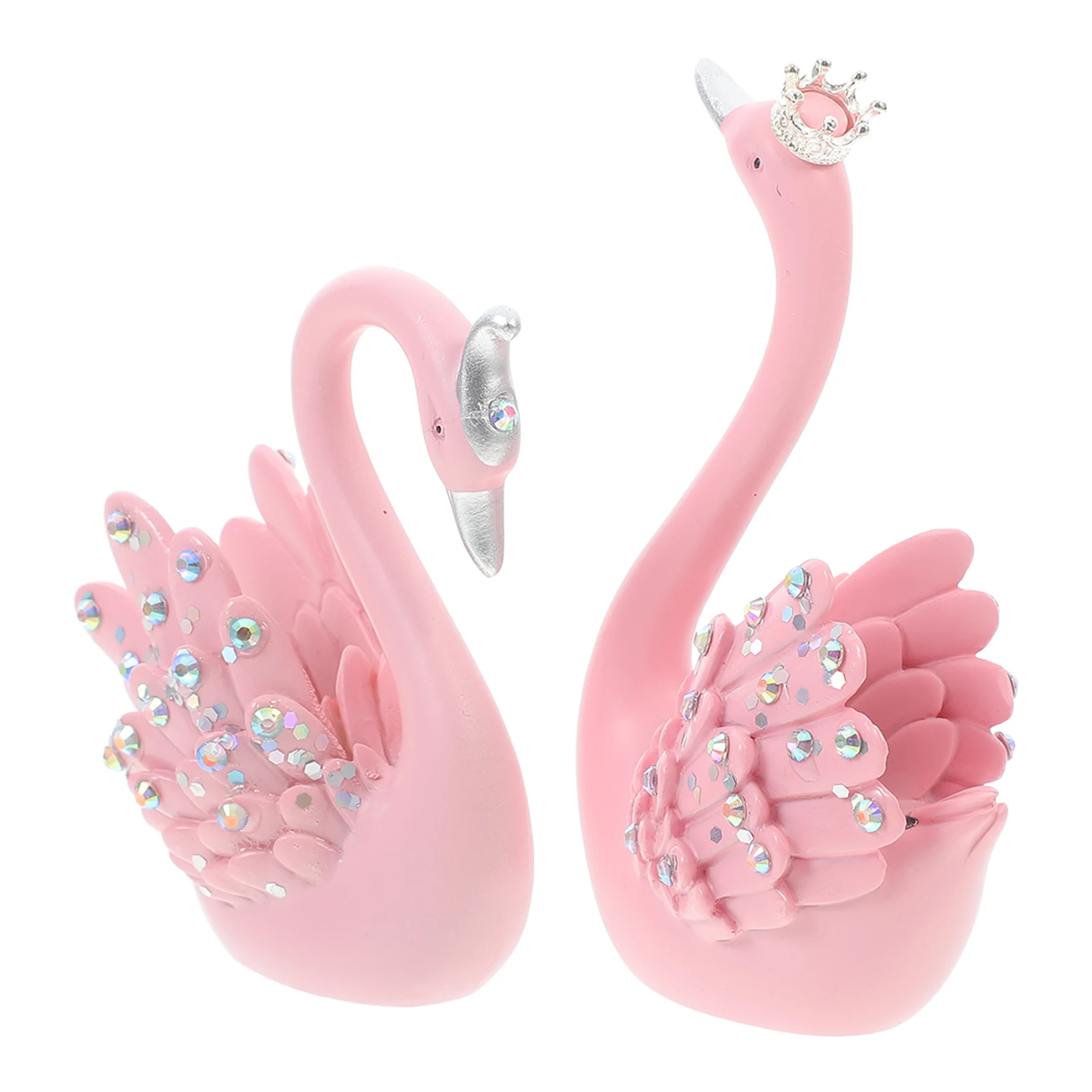 

2pcs Swan Shape Dashboard Decorations Cute Car Ornament Car Interior Accessories Durable Easy Clean Decor For Family Friends