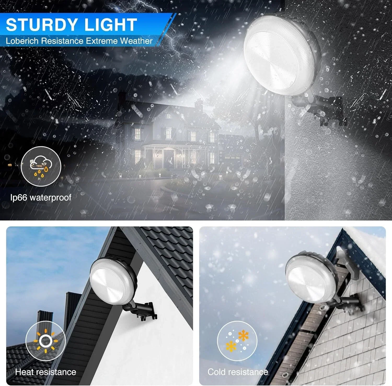 LED Outdoor Security Light With Sensor Waterproof Flood Lighting For Barn Yard Street Photocell Wall Lamp Illumination Tool