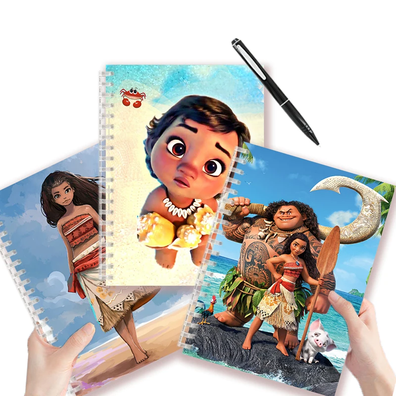 disney moana espiral notebook vaiana princess dress livro de notas dos desenhos animados writing memo journal papelaria infantil presentes para meninas a5 01