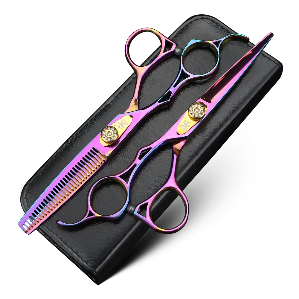 

Left hand hair scissors, 6 inch purple professional cutting scissors, thinning scissors suitable for home or hair salon use