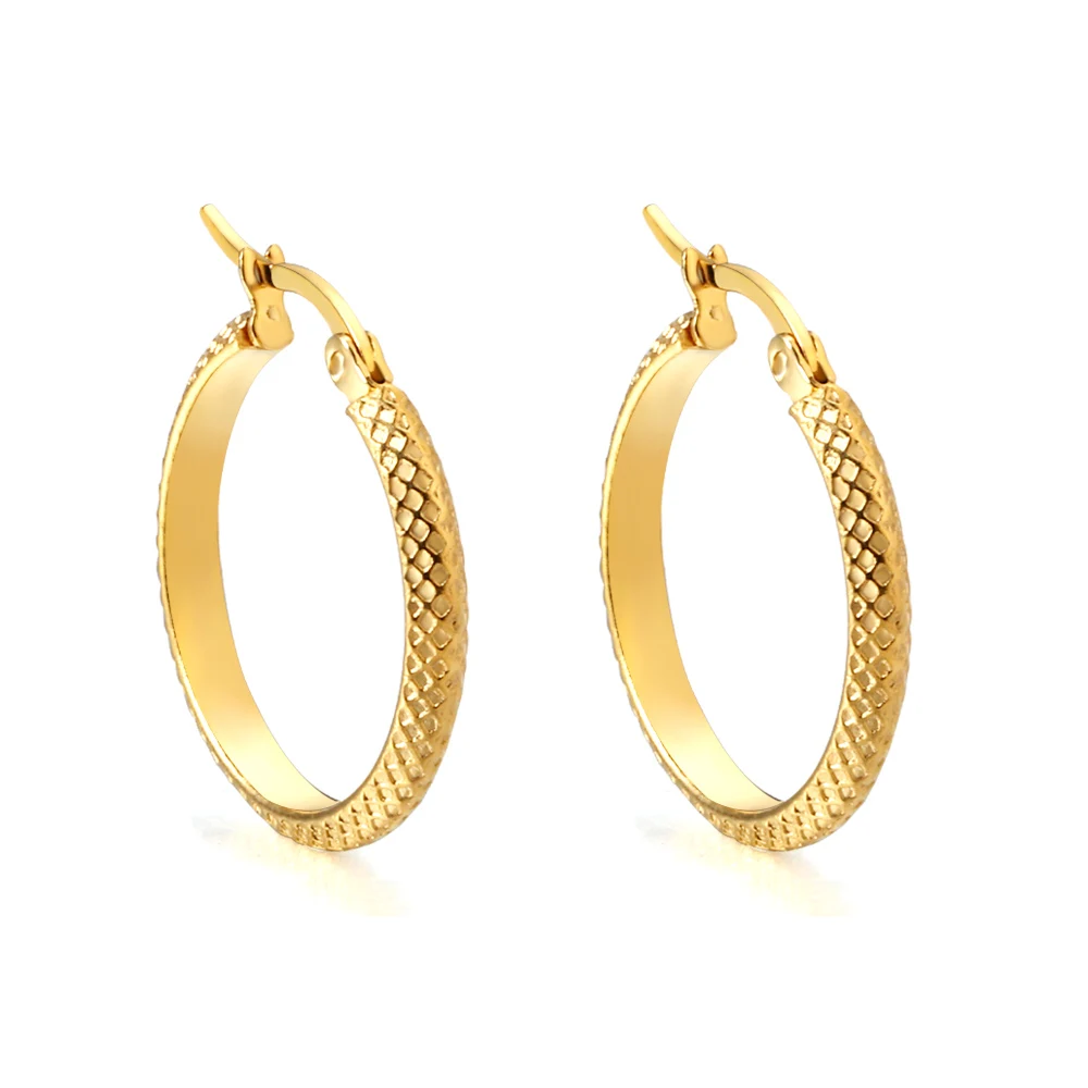 LUXUKISSKIDS Big Silver/Gold Color Round Hoops Chunky Stainless Steel Fashion Hoop Earrings 28MM 18K Plated Ears Circles Clips image 2