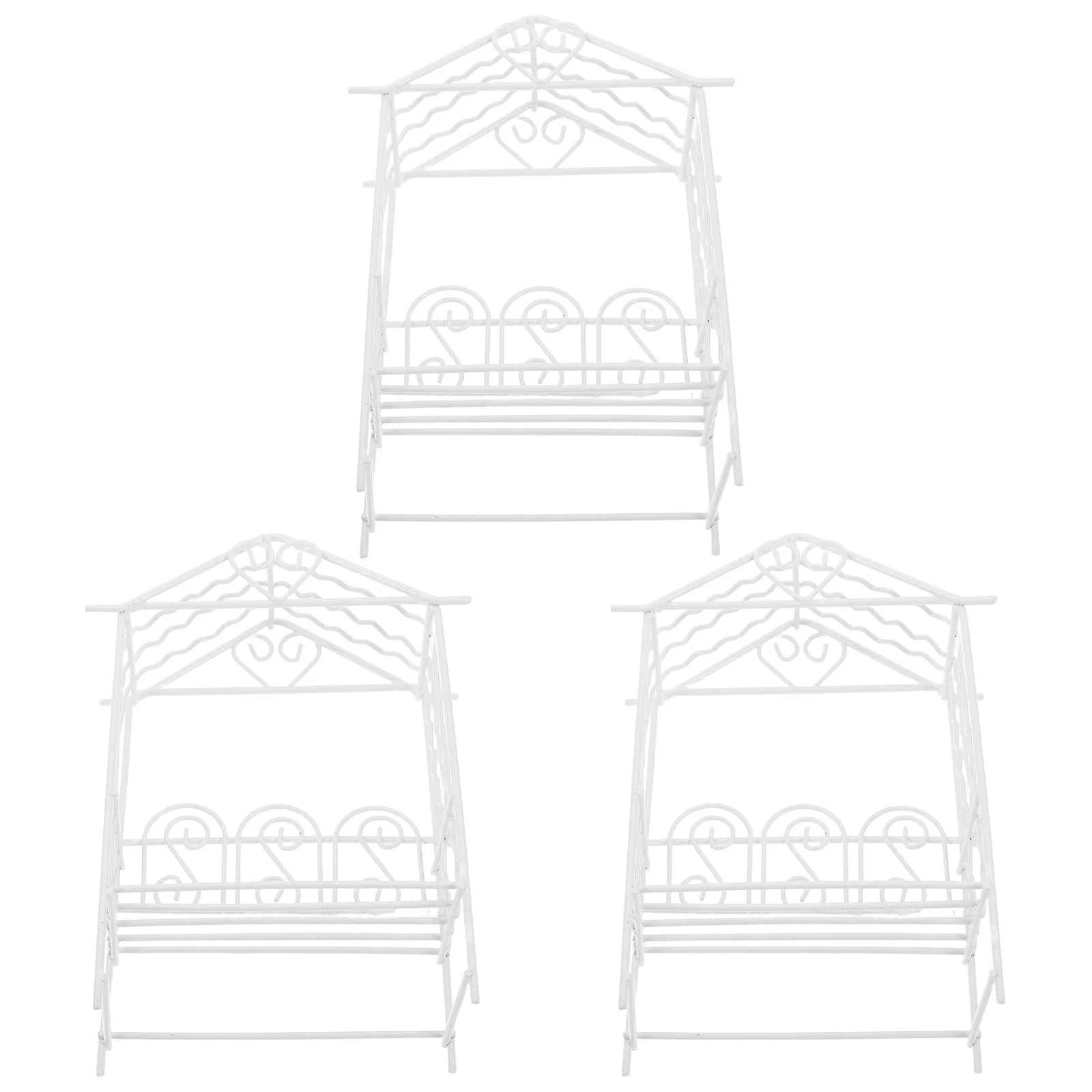 

3pcs Mini Arch Door Micro Garden Accessories Iron Craft Dollhouse Decor Fairy Garden Miniatures Diy Landscape Ornament Small