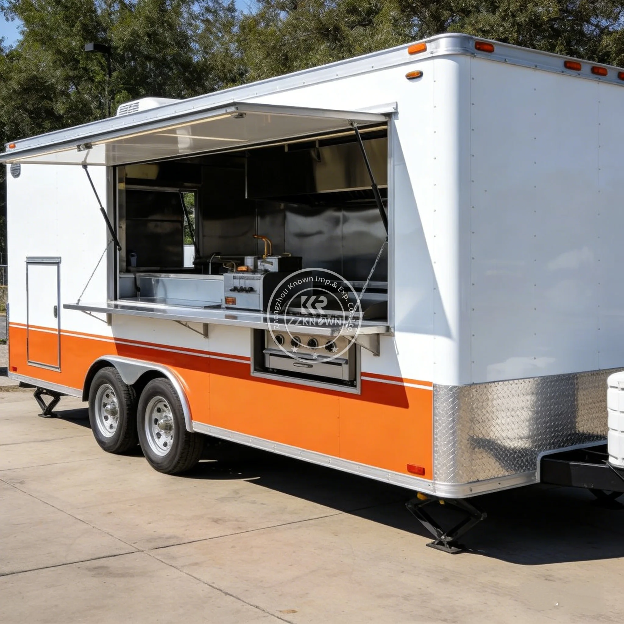 

Прицеп-фургон для пиццы с газовой печью на дровах, коммерческая мобильная кухня для уличной торговли и кейтеринга