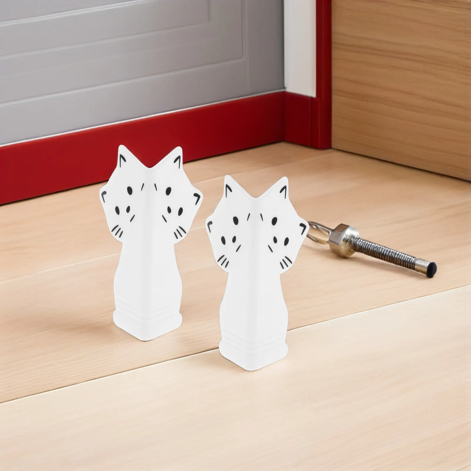 

4Pcs White Silicone Corner Guards for Kids Pets - Flexible Cartoon Cat Sofa Table Edge Protectors Wall Base Corner Protector