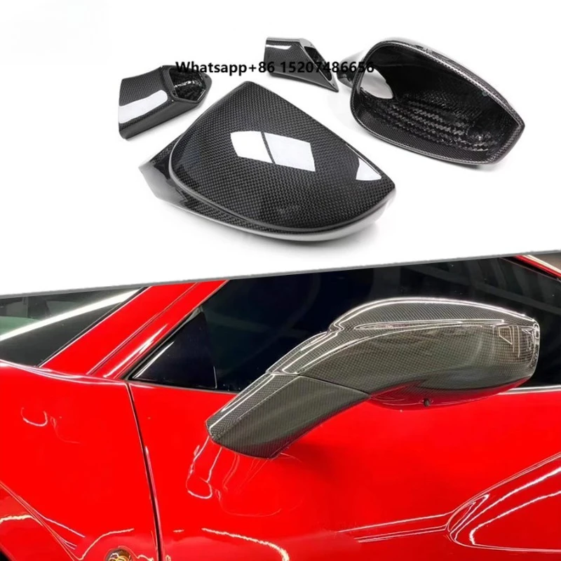 Dry Carbon Fiber Mirror Cover Rearview Mirror Caps for  458 4.5L Speciale 488  Exterior Car Accessories