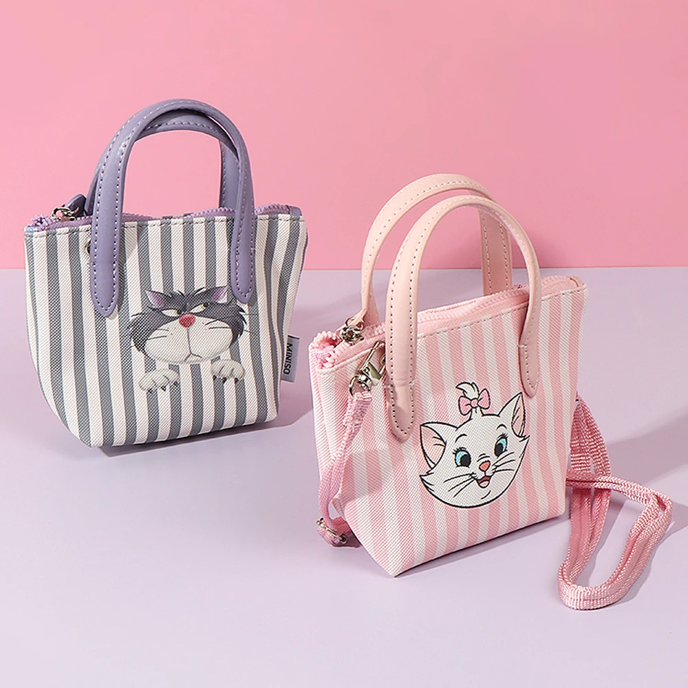 

MINISO Disney Anime Figure Lucifer Marie Cat Mini Storage Bags Handbag Cartoon Sweet Cute Girl Portable Coin Purse Shoulder Bag