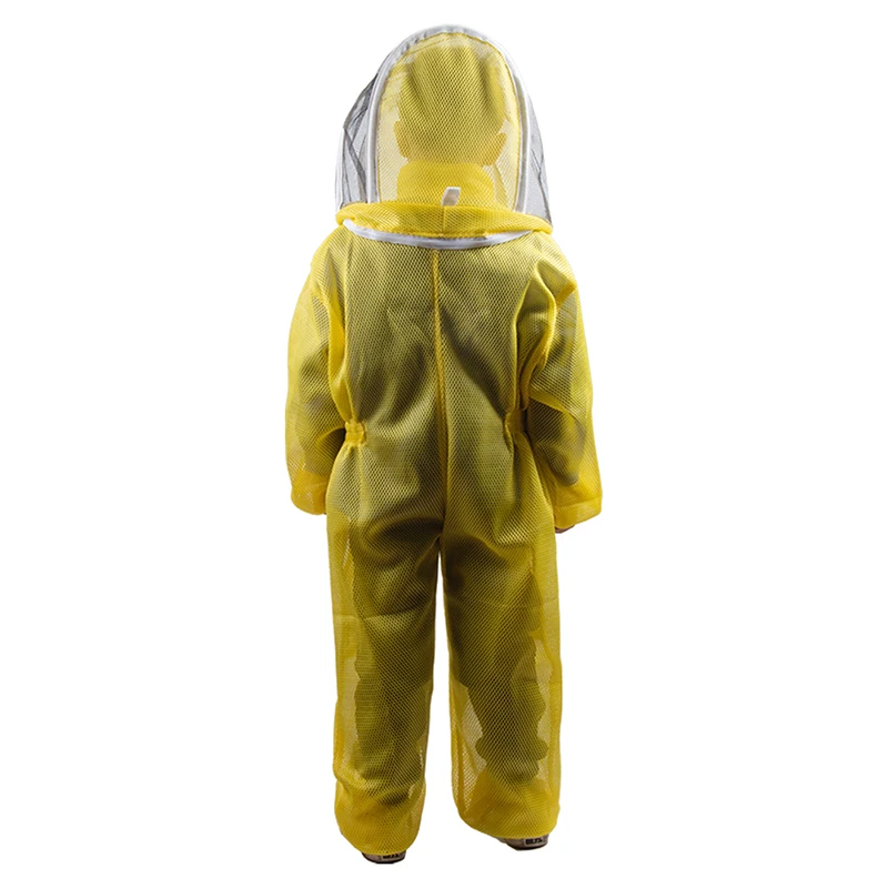 Kids Children 120cm-150cm Full Body Bee Protective Suit with Ventilated Fencing Veil Beekeeper Costume Suit