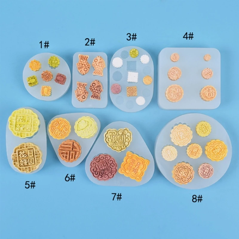 Mooncake Silicone Mold DIY Hand-made Crystal Epoxy Resin Molds Chocolate Baking Tool Sugar Cake Fondant Mould