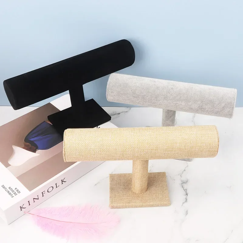 سلسلة مجوهرات هيرباند ساعة قلادة سوار عرض موقف حامل الرف T-bar سوار عرض موقف حامل ساعة العرض #4