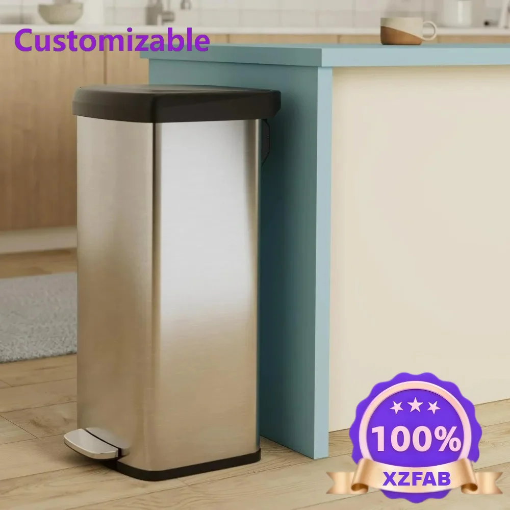 Factory Direct 2026 Kitchen Trash Can, 18-Gallon Stainless Steel Garbage Can, with Stay-Open Lid and Step-on Pedal