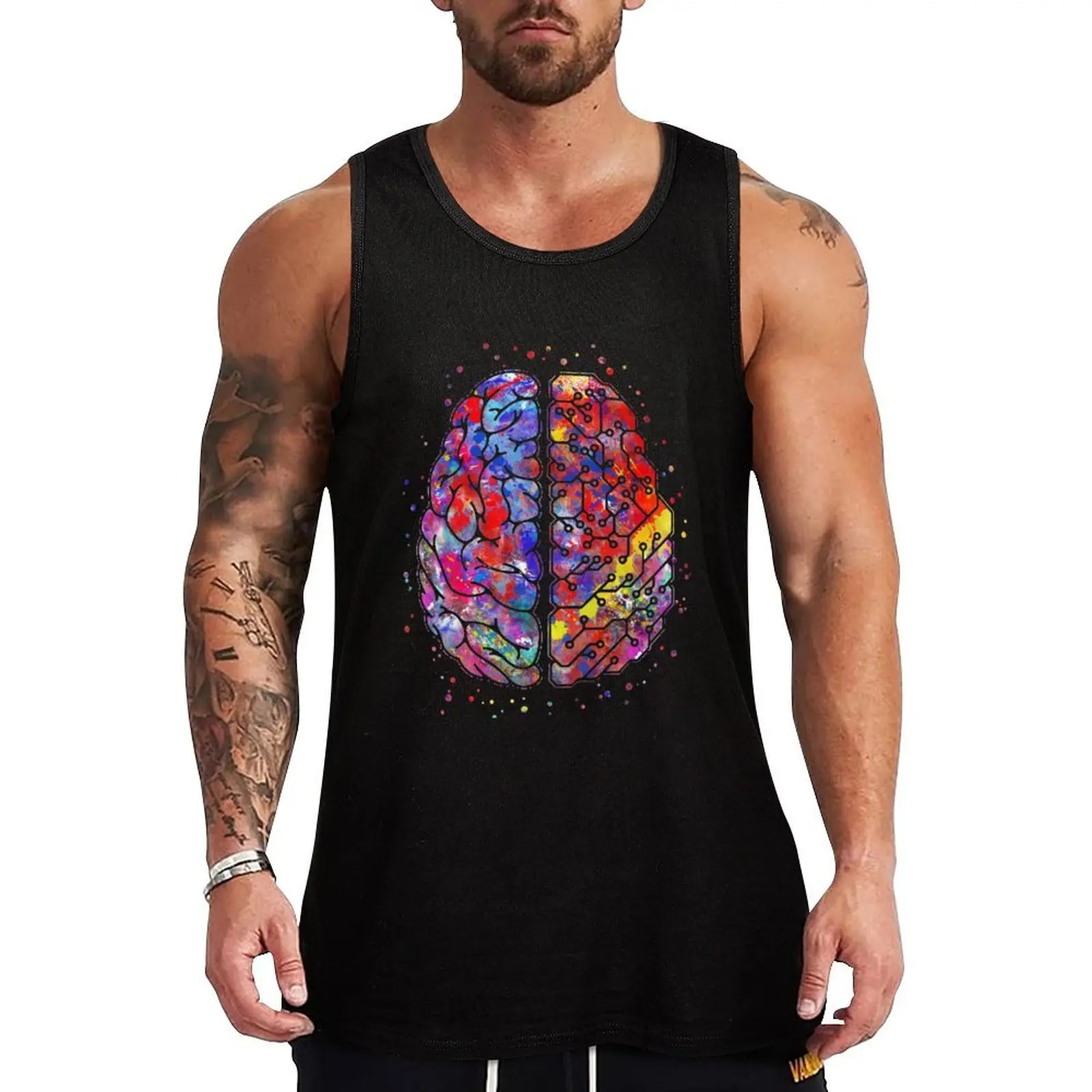 Circuit board brain, circuit board brain watercolor circuit board brain, computer science art Tank Top