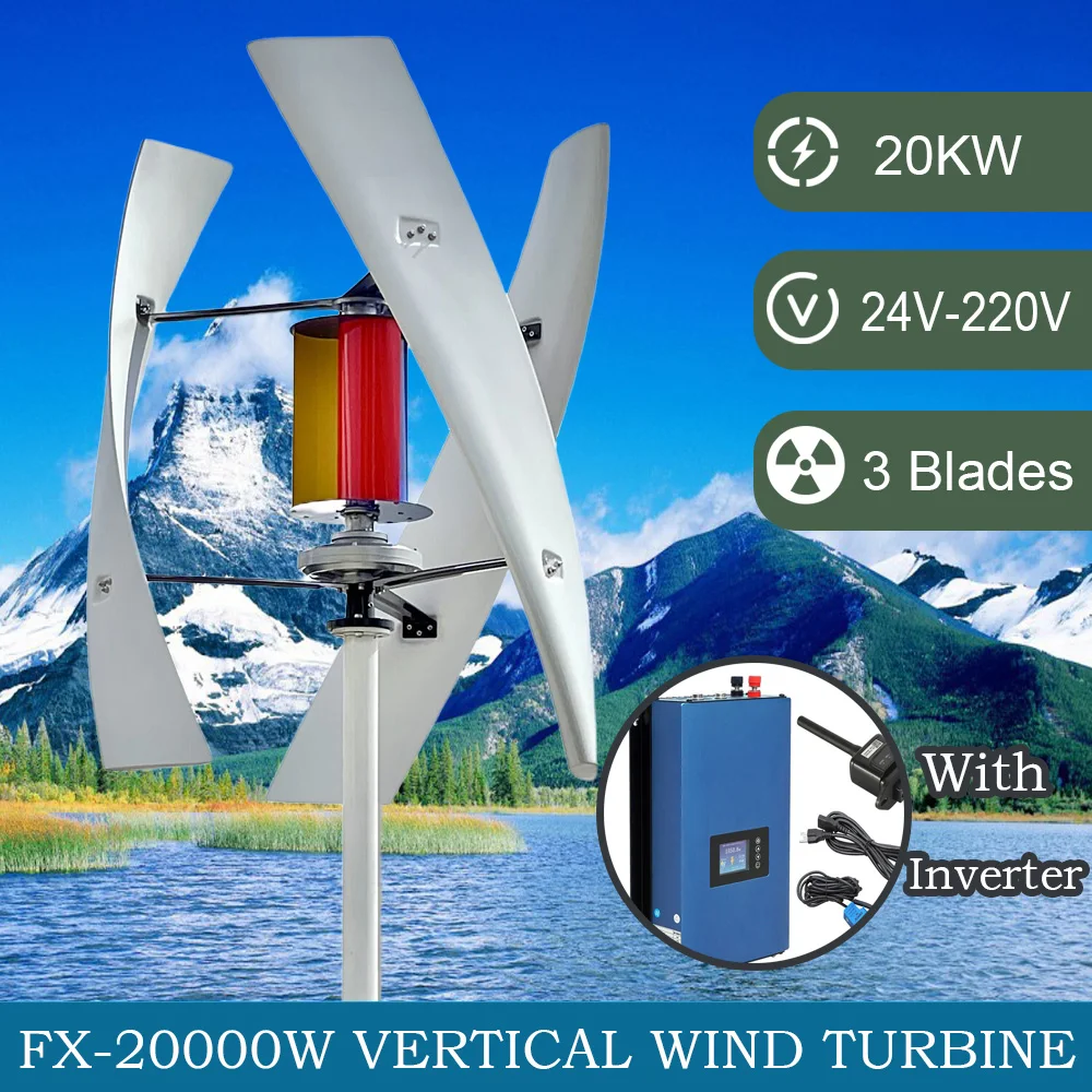 200000W Wind Generator Inner Air Duct Free Energy Wind Turbine Power Permanent Maglev 24V 48V 96V with MPPT Controller Inverter