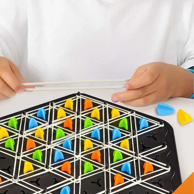 Chain Triangle Chess Kids Puzzle Board Game Thinking Logic Training Educational Interactive Toy Battle Set for Family Party Gift