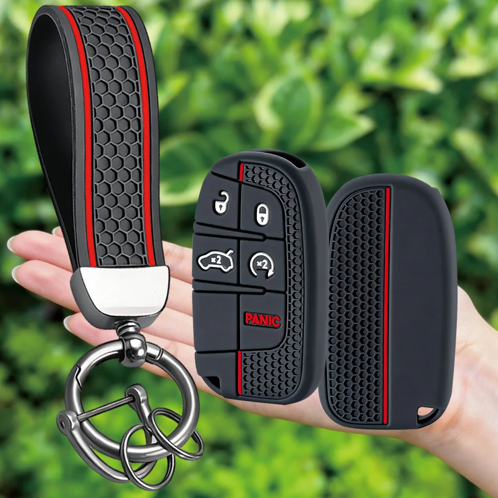Funda Protectora de Silicona para Llaves de Jeep Cherokee Limited, Grand Compass, Dodge Journey, Hellcat, Chrysler 300C II