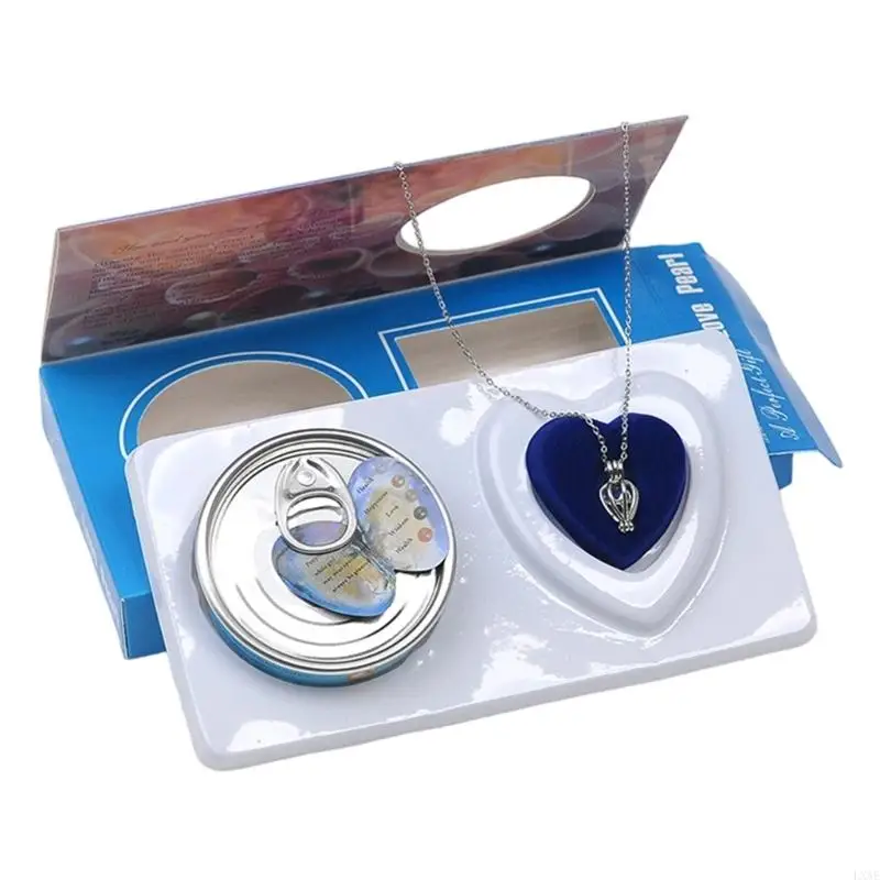 Pack of 1 DIY Pearls Necklace Featuring Clam Opening Fun Can Design Alloy Material