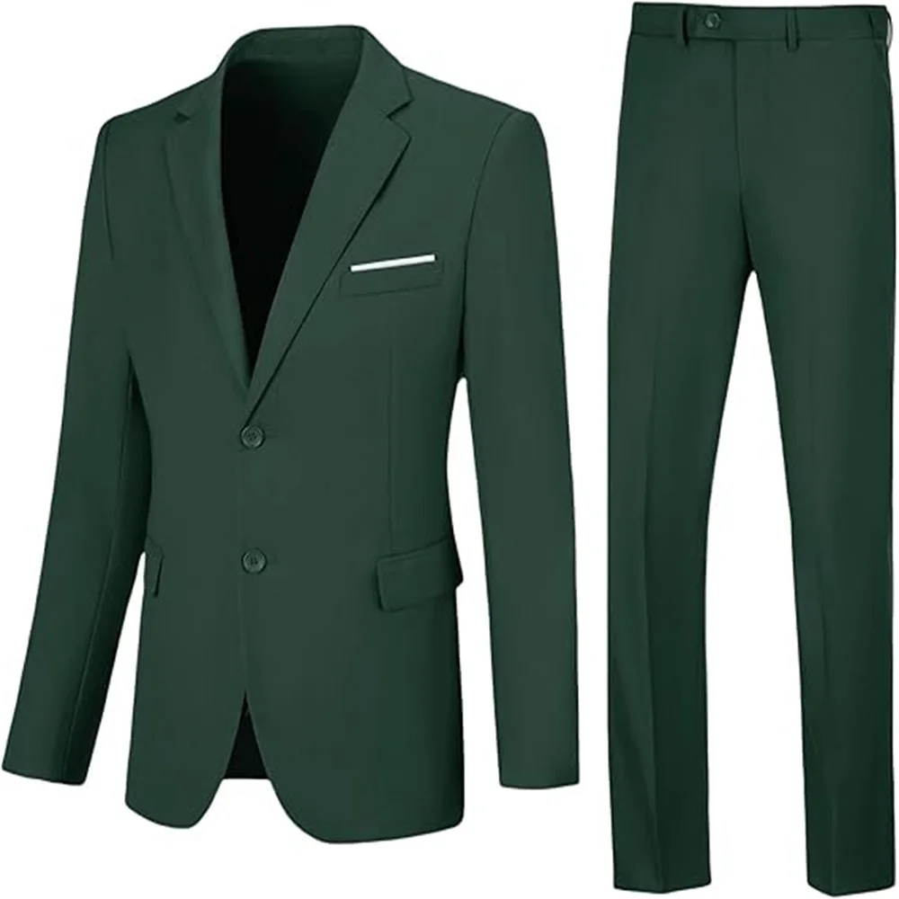 

New Party Suits for Men 2025 Groom Tuxedos Slim Fit Groomsmen 2 Pieces Wedding Suits Classic Clothing Male Suit (Blazer+Pants)