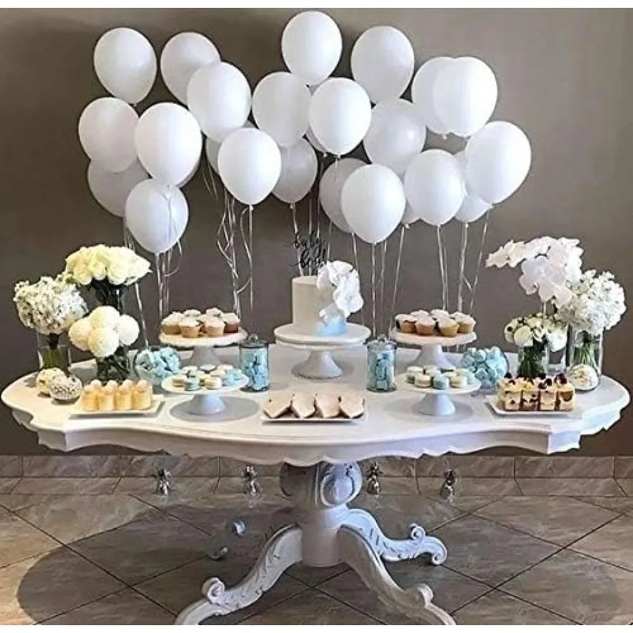 title: 100Pack 12Inch White Latex Balloons for Birthday Parties Weddings and Events Ideal for Decorquential