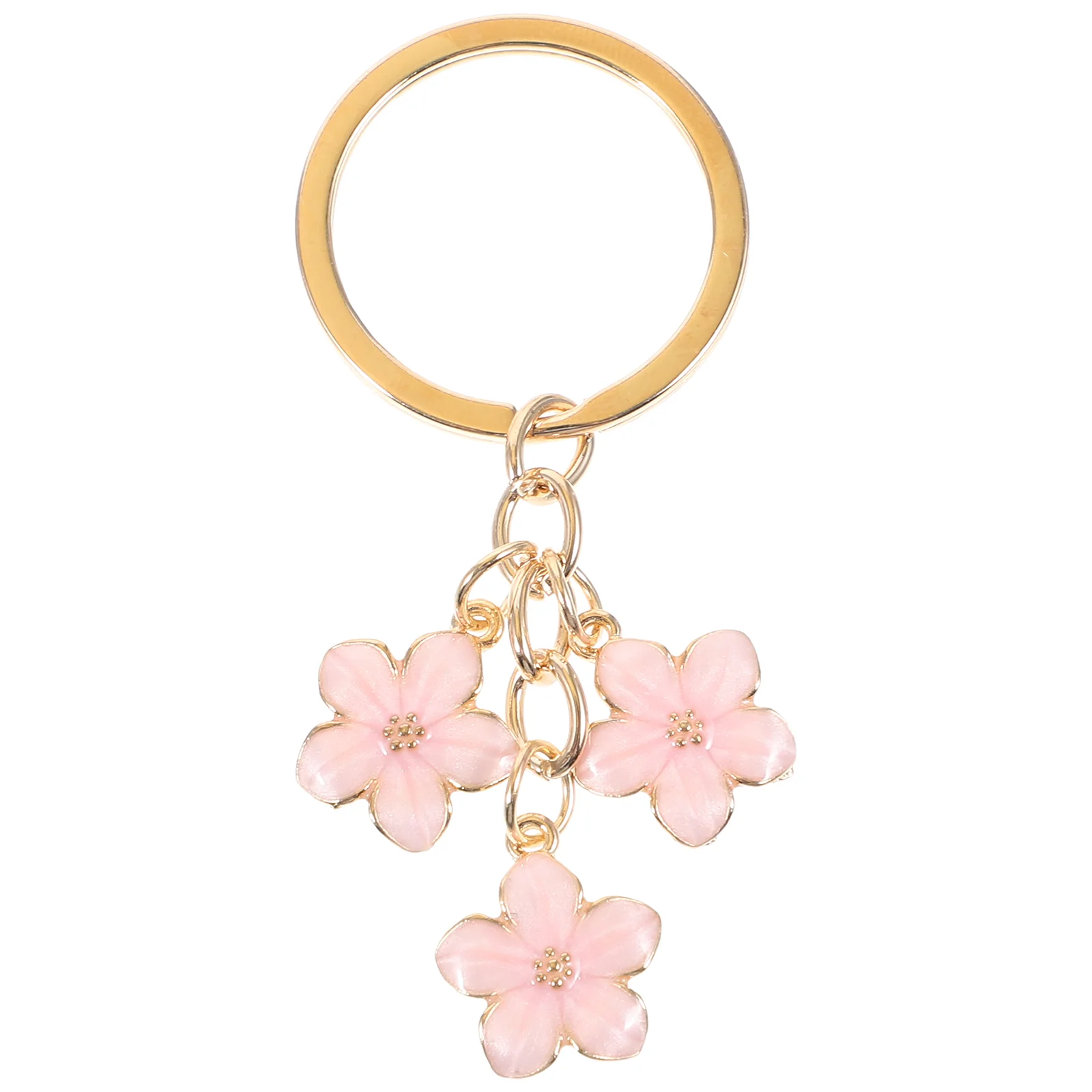 

Cherry Blossom Keychain Pendant Flower Keyring Rings Bag Charm Hanging Ornament Keyrings Backpack Bauble Bags