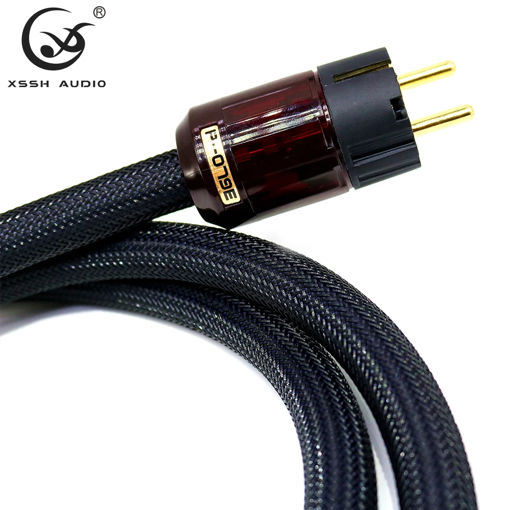 Аудиопровод XSSH, Hi-End Hi-Fi усилитель 16,5 мм, 3-ядерный OFC, чистая медь, Schuko EU + IEC, гнездовой, позолоченный штекер, кабель питания, шнур
