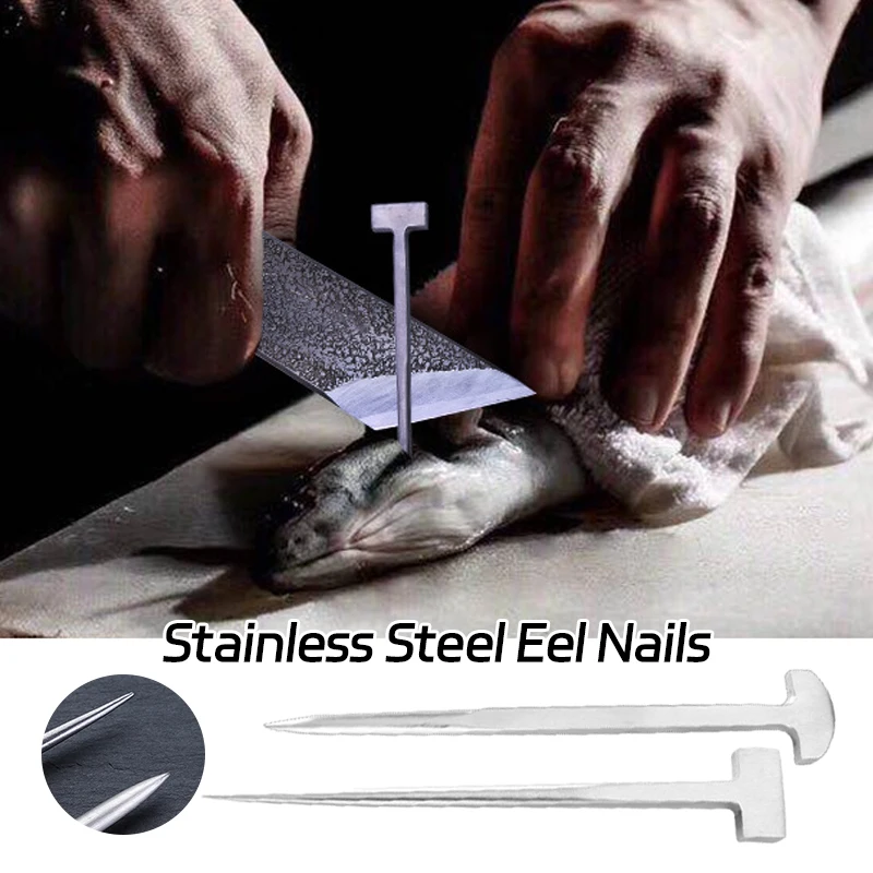 

304 Stainless Steel T-shaped Eel Nail Japanese Style Fish Eel Spike Sturdy For Kitchen Restaurant Fish Killing Cooking Nail