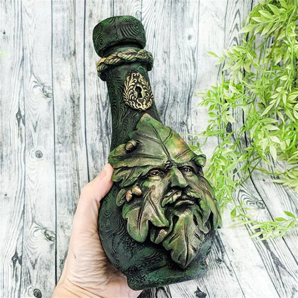 Gothic Witchcraft Sculpture Vintage Decorative Bottle Home Resin Ornaments Witch Bottle Celestial Moon Potion Jar Birthday Gifts