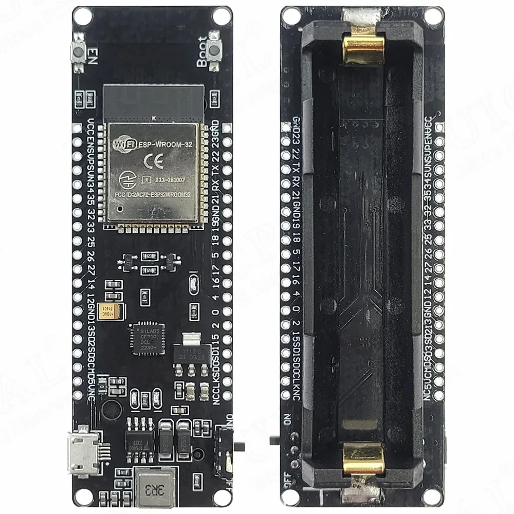 BT 2.4G Wifi Module ESP32 Development learning Board with 18650 Battery Holder ESP32-WROOM-32 CP2102 Serial USB Micro