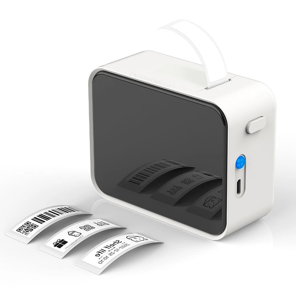 Mini Thermal Printer P15 Label Printer Portable Bluetooth Adhesive Sticker Labeller Inkless Labeling Machine with Thermal Paper