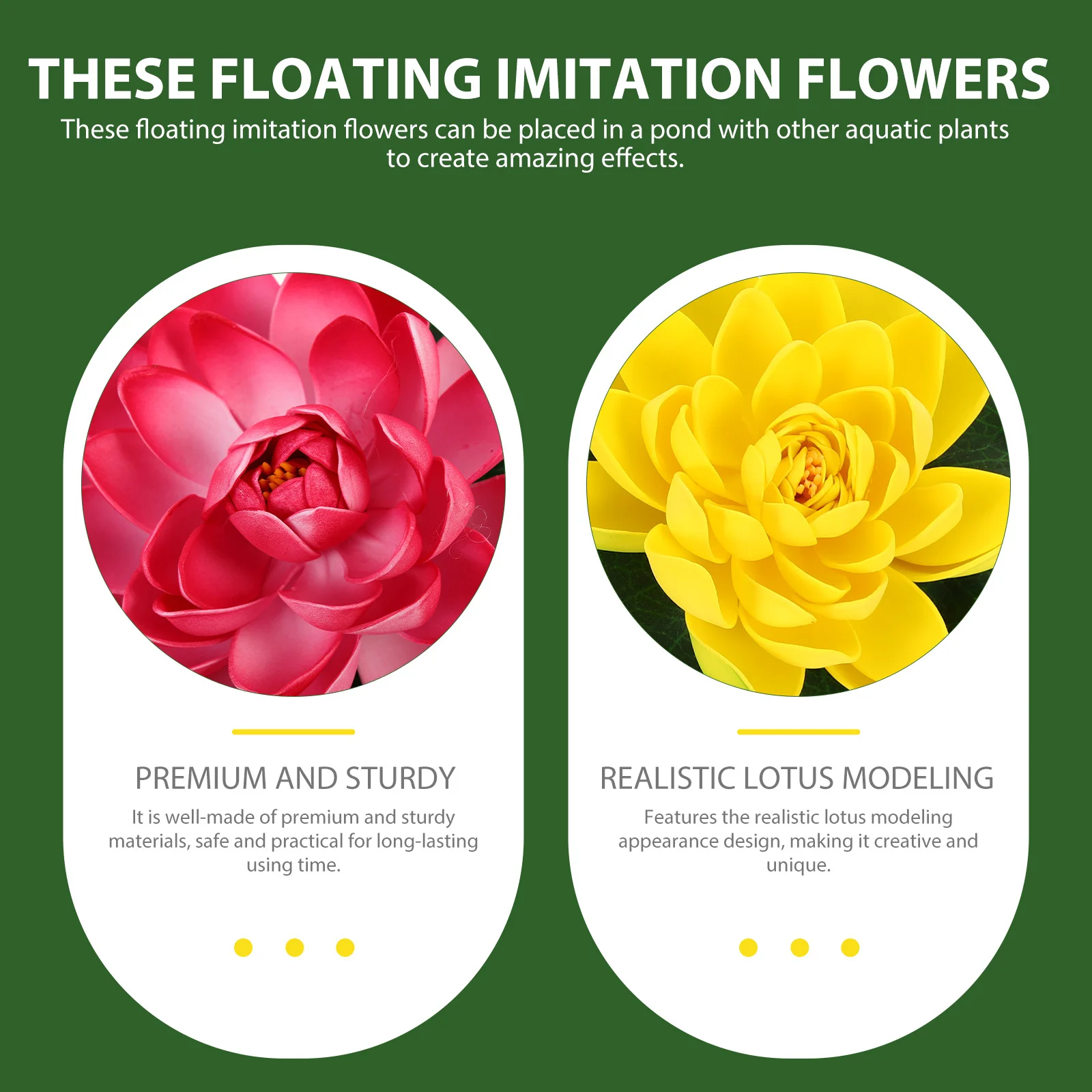 

9Pcs Simulated Lotus Floating Artificial Water Lily Pool Decor Realistic Pond Ornament Creative Water Surface Adornment for Home