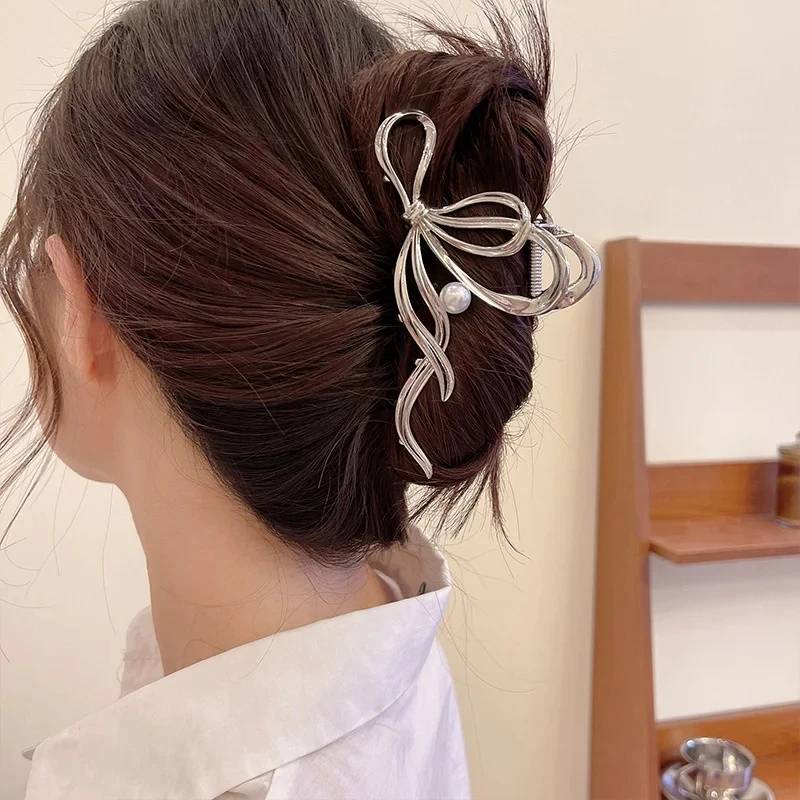 New Women Elegant Gold Silver Hollow Geometric Metal Hair Claw Vintage Hair Clip Headband Hairpin Fashion Girls Hair Accessories