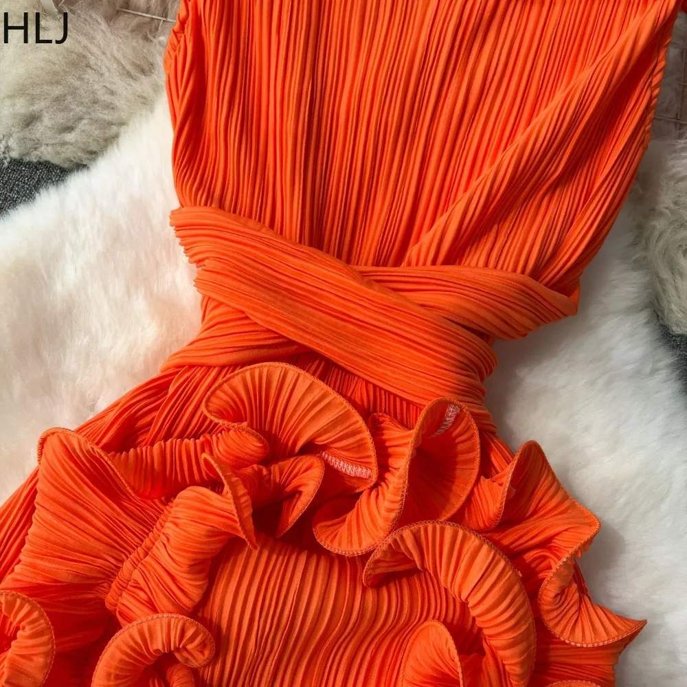 เดรสทรงบอดี้คอนผ้ารุ่ยแต่งระบายสีพื้นแขนสั้นสำหรับผู้หญิง สไตล์สตรีทแวร์