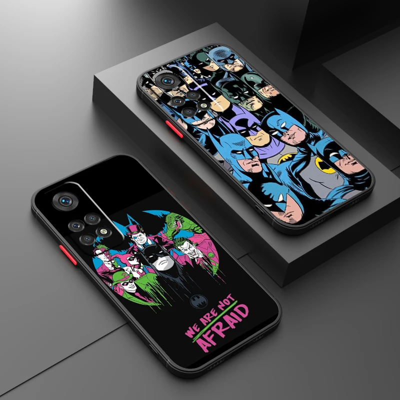 B-Batmans Joker Anime Cool Frosted Translucent For Redmi Note 13 12 12S 12T 11 11T 11E 10 10S 9 Pro Plus 5G Cover Capa Fundas