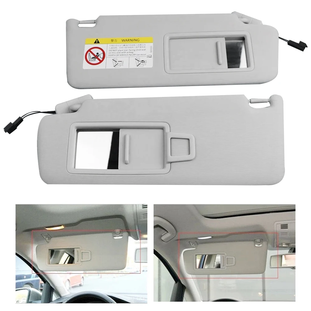 2Pcs Car Sun Visor Panel with Makeup Mirror for Golf 7 Jetta MK7 T-Cross Passat B8 CC E-Golf T-Roc 5GG85751 5GG857552