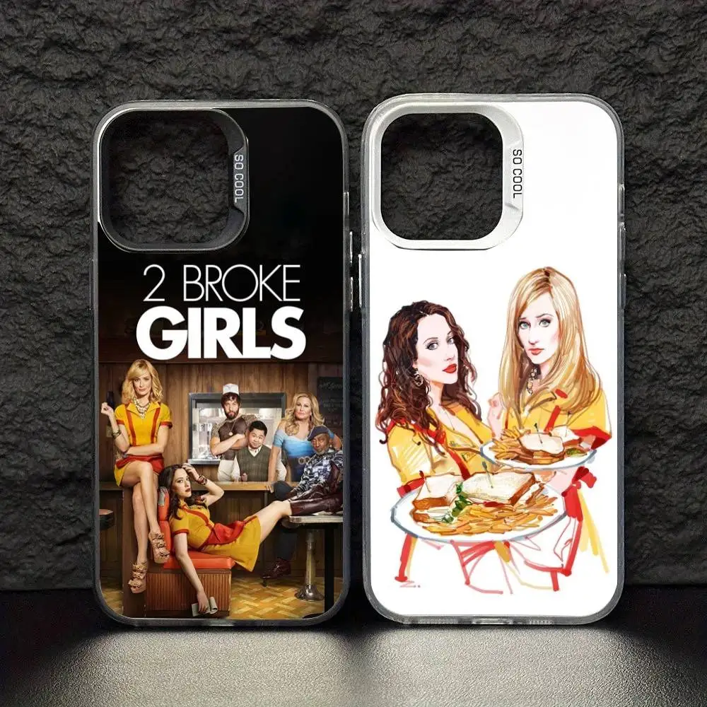 

2 Broke Girls Phone Case For iPhone 17 16 15 14 13 12 11 Pro Max Plus Silver Matte Black Cover