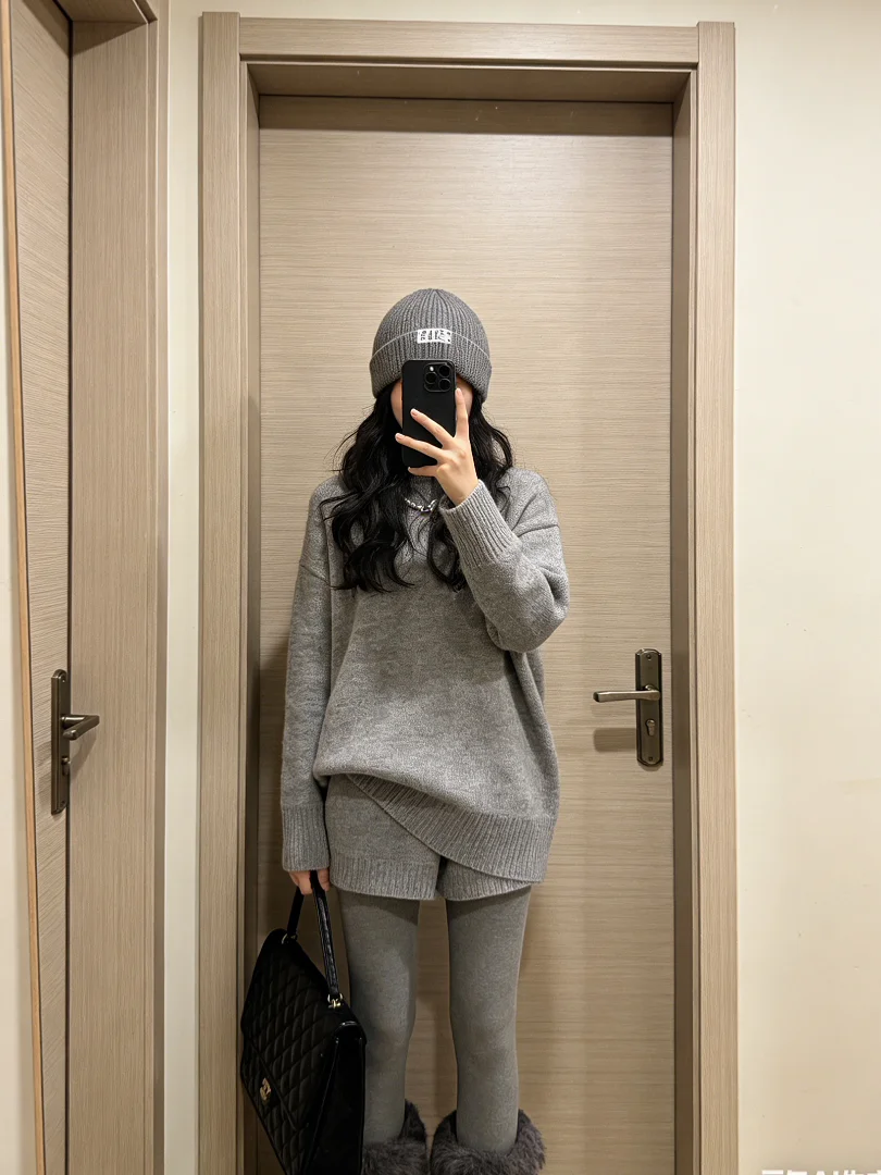 

Ele Korean Sle Women's Faion Set Loose Comfortable Lazy Sle High Waist ort Pants Luxury Feel Autumn Winter Clothes