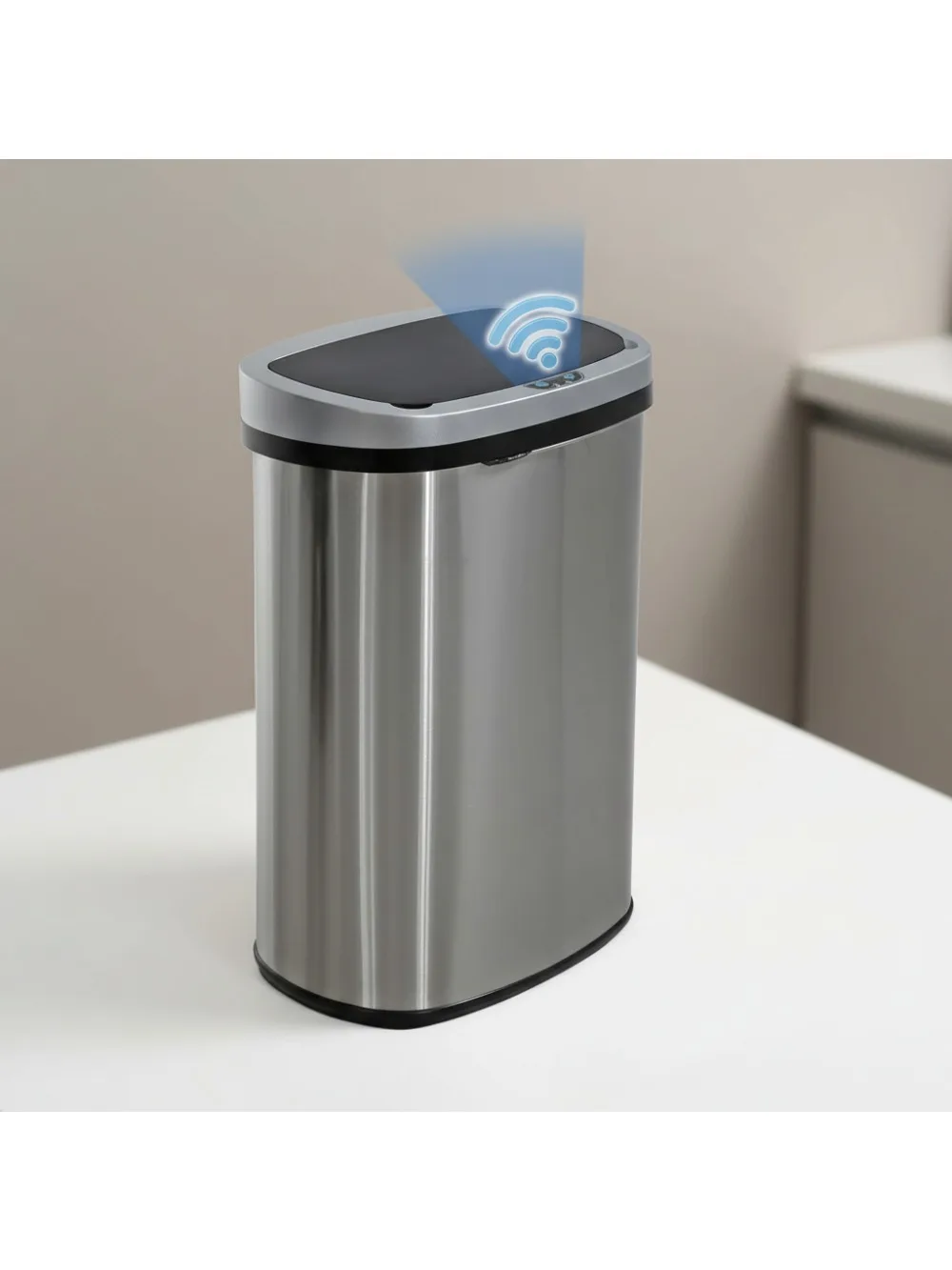 

13 Gallon Automatic Touchless Garbage Can with Odor Control | Stainless Steel Kitchen Bathroom Office Trash Bin