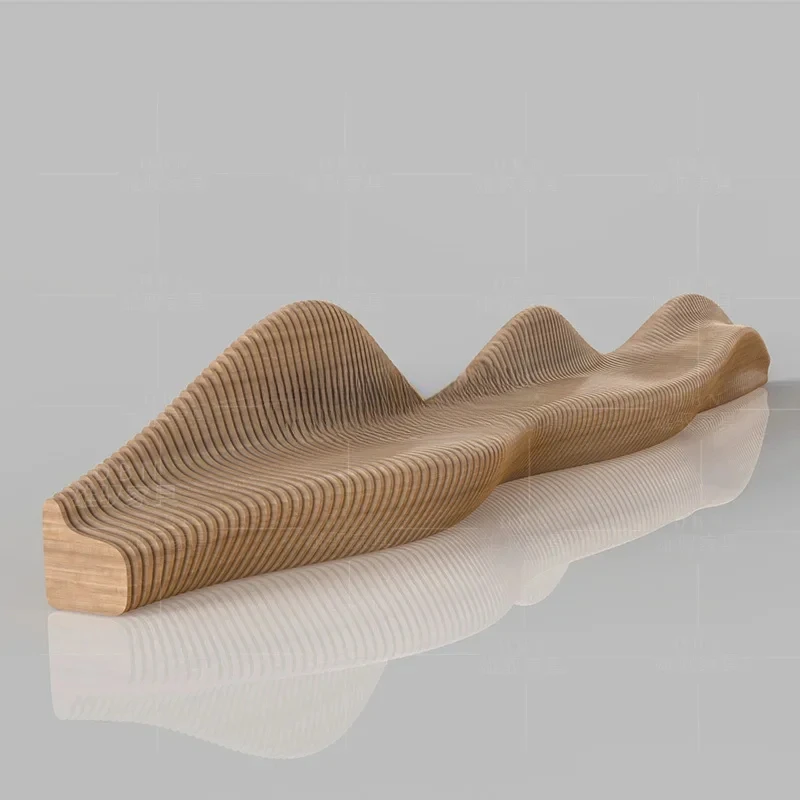 

Shopping mall creative wooden slice seat bench waiting chair creative personalized slice seat