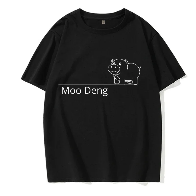 Uomo donna moda EU Szie T-Shirt Funny Baby ippopotamo Moo Deng Tshirt Kawaii Cartoon T Shirt Harajuku Y2k Tees top Mange Clothes