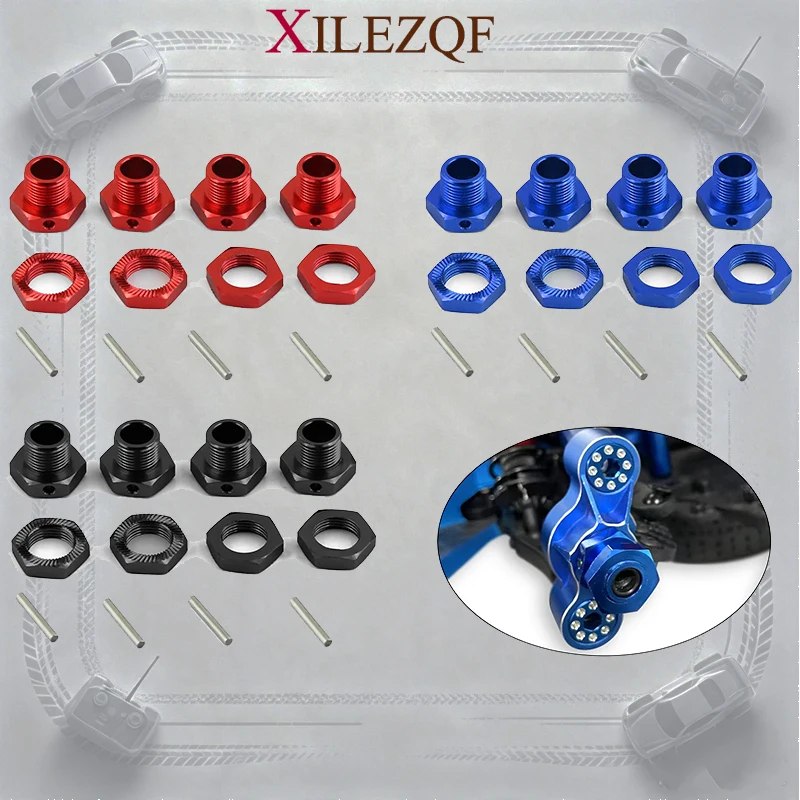 4Pcs 17mm Aluminum Wheel Hex With Nut Upgrade Parts for Arrma 1/8 Typhon 6S BLX 1/7 Infraction Limitless Mojave 6S BLX RC Car