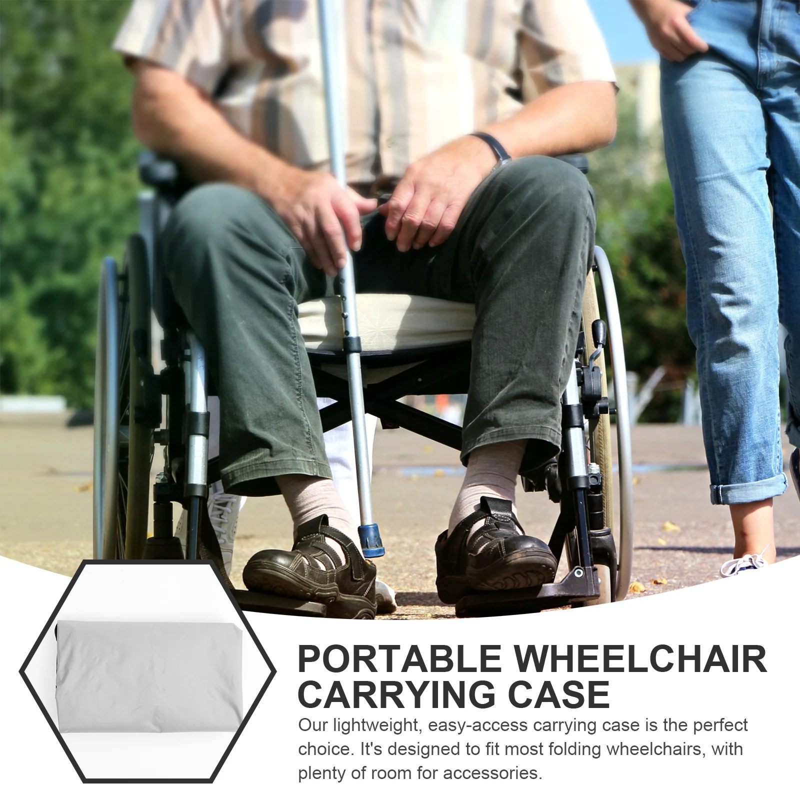 

Foldable Wheelchair Storage Bag 600D Oxford Cloth Lightweight Large Capacity Tote Travel Case Space Saving Solution
