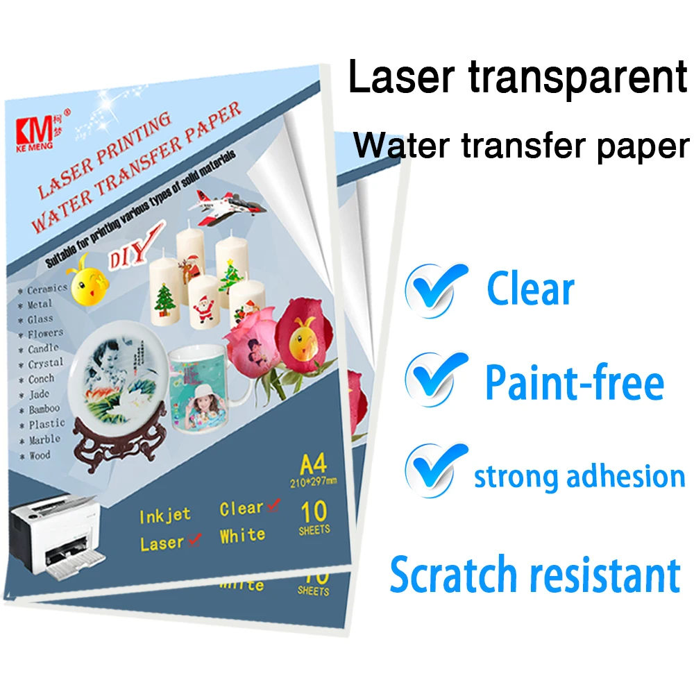 10 Sheets Printable Vinyl Sticker Paper A4 Glossy self-adhesive Copy Paper Laser Printer Paper for Laser printer DIY Crafts