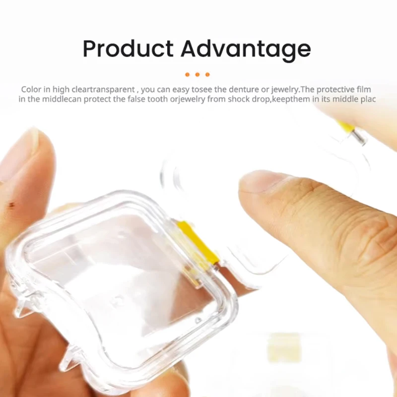 Stockage de prothèses dentaires avec Film, couronne et ponts dentaires, sans fentes disponibles, boîte à dents en plastique Transparent, organisateur de Membrane de dentisterie