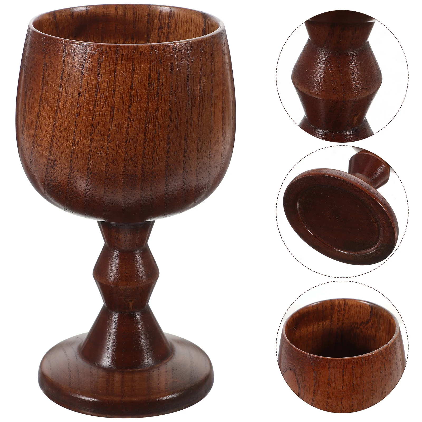 

Wooden Cup Handmade Goblet Vintage Retro Style Drinkware Natural Anti-Bacterial Smooth Finish Long Lasting Aroma Decorative