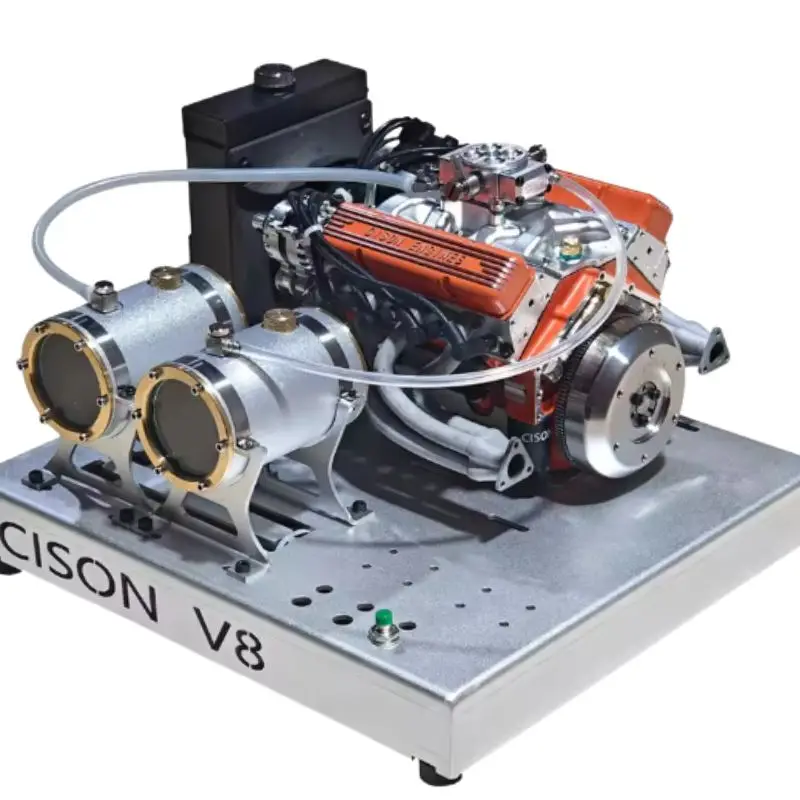 Cison internal combustion engine mini-powered v8 engine model eight-cylinder mini engine metal assembly toy gift for friends