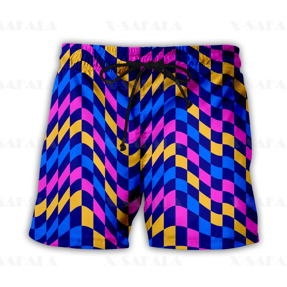 Short de plage trippy coloré pour homme, demi-pantalon de sport, hippicopter, psychédélique, vacances d'été,-11